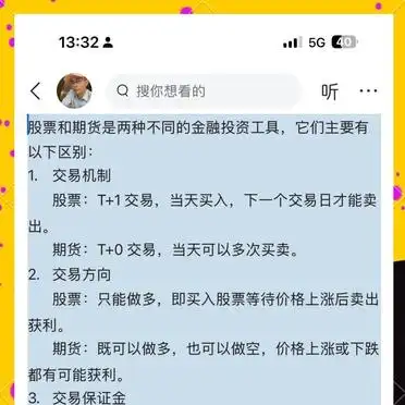 期货与股票区别_股票期货区别_T+0交易机制