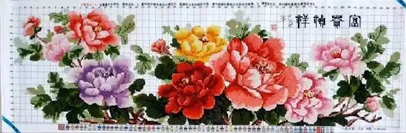十字绣教程_十字绣图案设计_富贵满堂十字绣图片